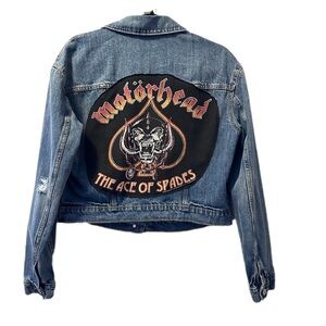 Motörhead denim jacket up cycle distress handmade